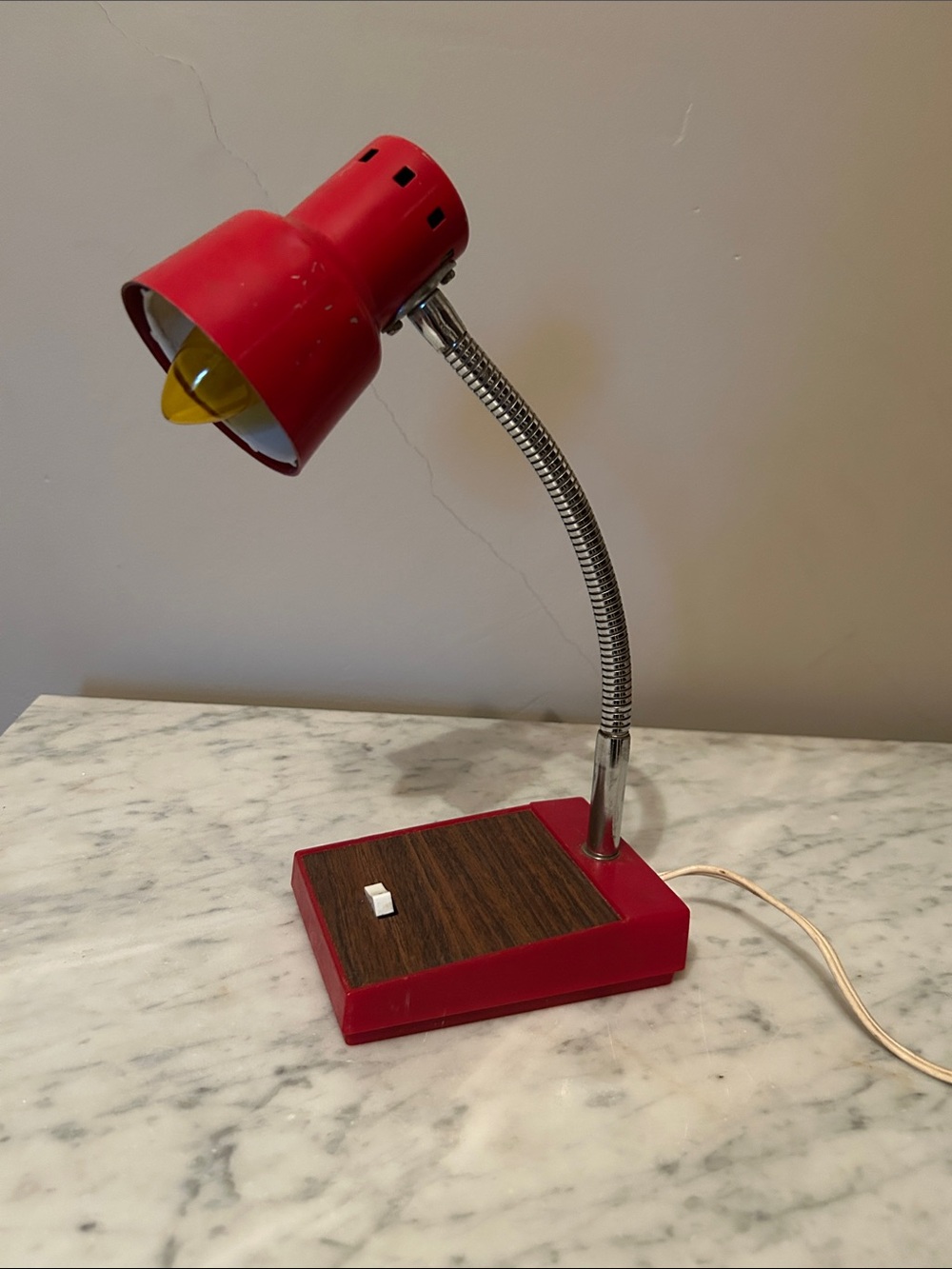 Vintage Red Gooseneck Desk Lamp